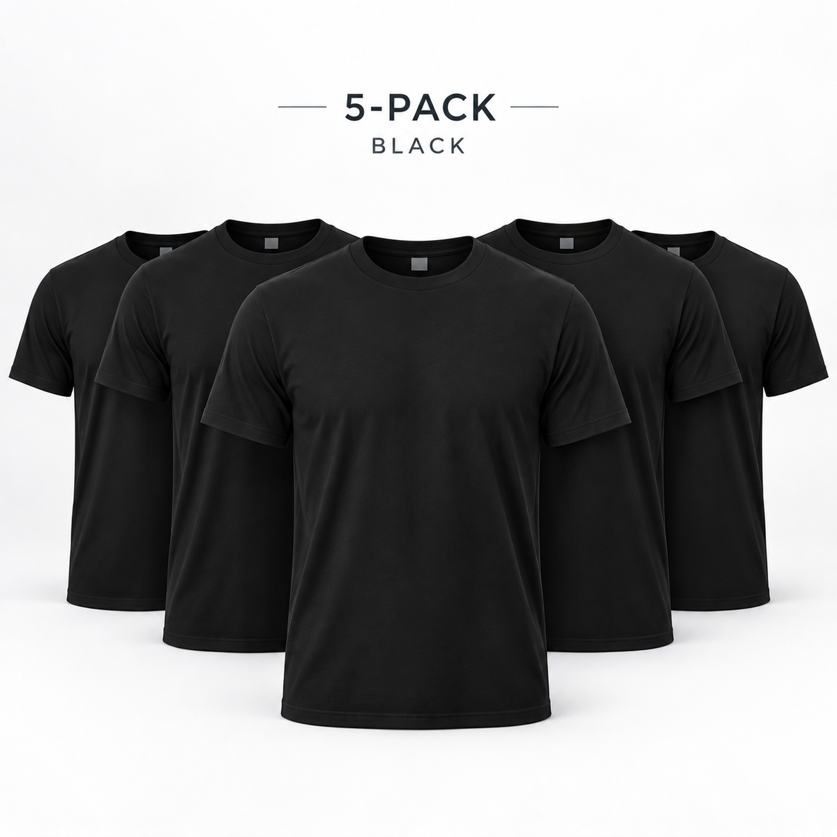5-Pack Classic Crew Neck T-Shirts – 100% Cotton Everyday Basics
