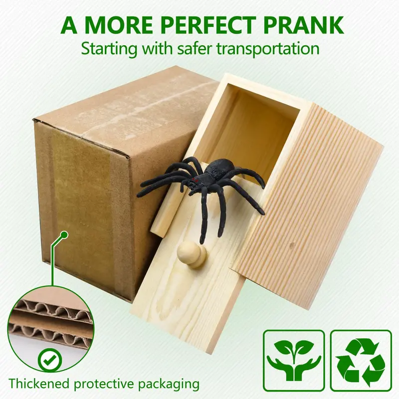 Durable Wooden Spider Prank Box, 1 Piece Handcrafted Money Surprise Box, Novelty & Gag Toy for Adults, Prank Gifts, Holiday Gift Gift, Birthday Gift, Creative Prank Gift
