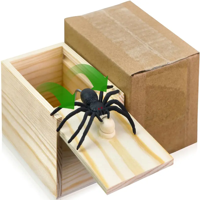 Durable Wooden Spider Prank Box, 1 Piece Handcrafted Money Surprise Box, Novelty & Gag Toy for Adults, Prank Gifts, Holiday Gift Gift, Birthday Gift, Creative Prank Gift